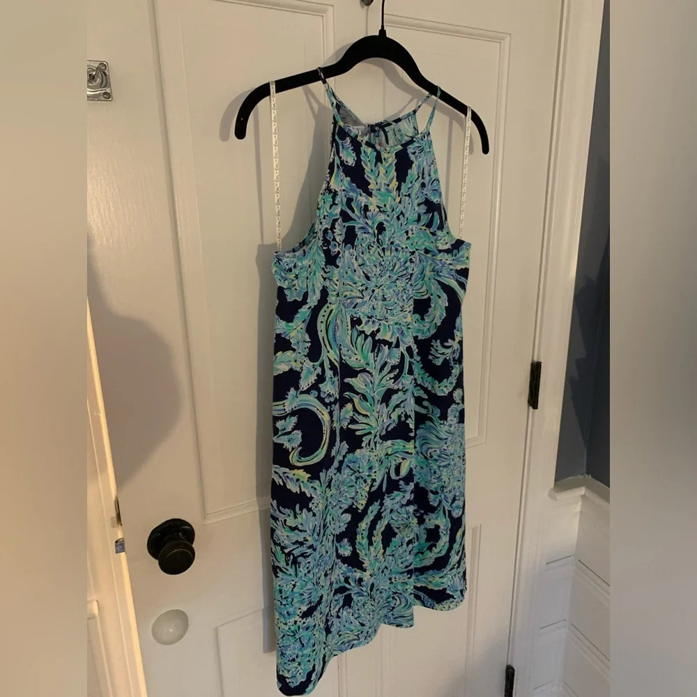 Lilly Pulitzer Margot Swing Dress XS High Tide Pima Cotton Blue Resort